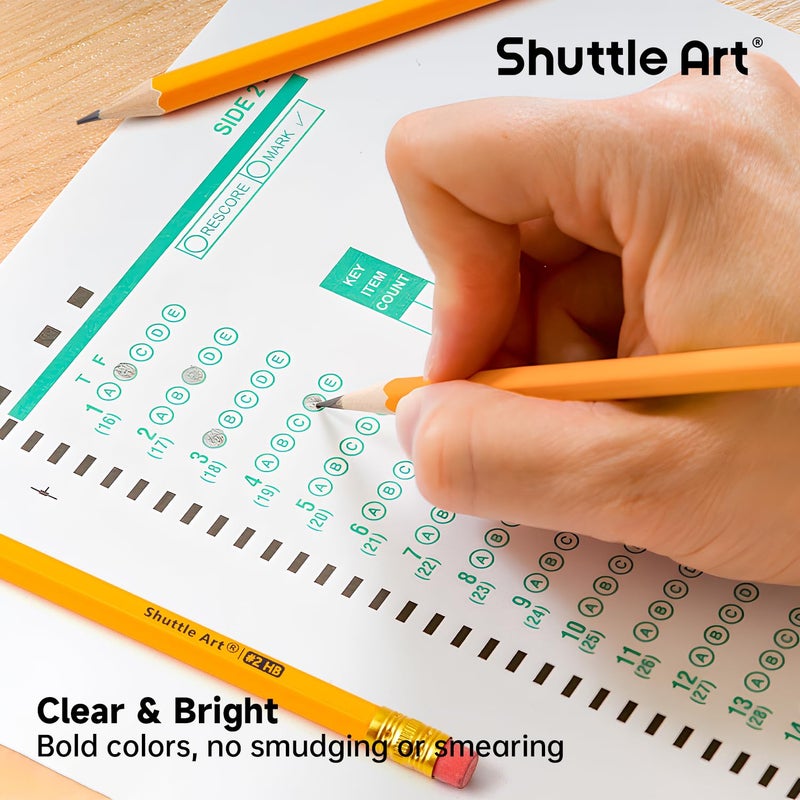 Shuttle Art Wood-Cased #2 HB Pencils, 350 Pack Sharpened Yellow Pencils with Erasers, Bulk Pack Graphite Pencils for School and Teacher Supplies, Writing, Drawing and Sketching - Image 4